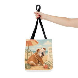 カスタム犬の肖像画入りトートバッグ、パーソナライズされたペットのイラスト入りビーチトラベルバッグ 画像 5