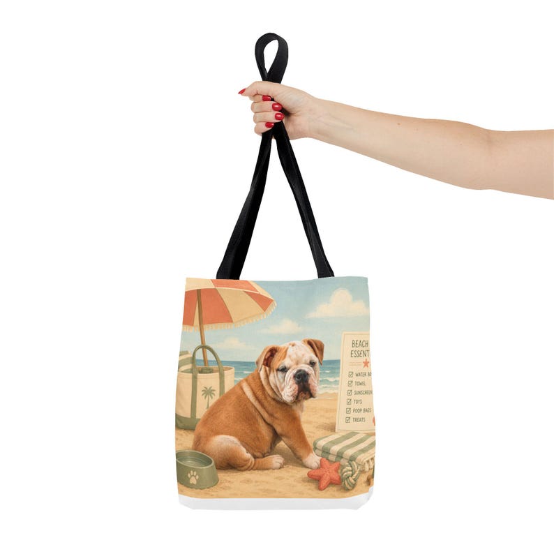 カスタム犬の肖像画入りトートバッグ、パーソナライズされたペットのイラスト入りビーチトラベルバッグ 画像 5
