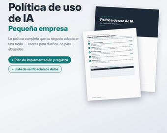 Polis van de Europese Unie voor Pequeñas Empresas | Plantilla Editable en Español + Plan de Implementación