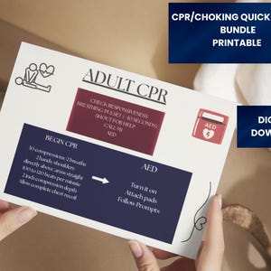 CPR Choking Quick Reference Cards | Adult Child Infant Protocol (PDF Download)
