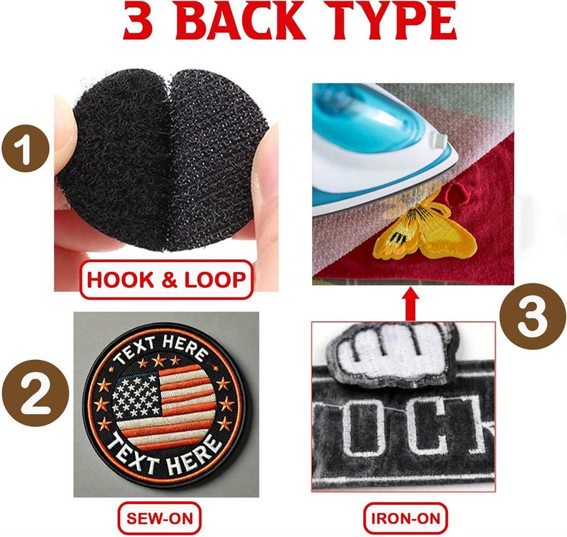 Custom Embroidered Patches – Personalized Logo, Text, Image – Clothing ...