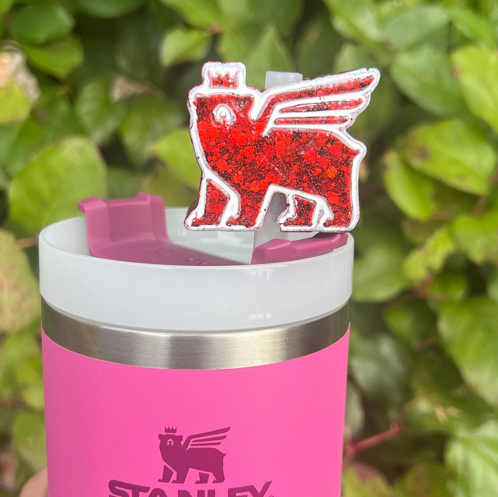 Thick Famous Winged Bear Logo Charm Stanley Straw Topper Drinkware Resin  Accessories Fits Stanley Cup 