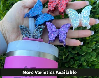 Thick Butterfly - Straw Topper - Drinkware Charm - Resin Accessories - Fits Stanley Cups!