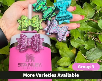 Thick Bow Charms - Stanley Straw Topper - Drinkware - Resin Accessories - Fits Stanley Cups!