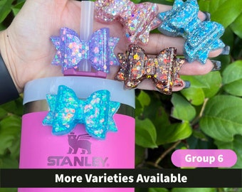Thick Bow Charms - Stanley Straw Topper - Drinkware - Resin Accessories - Fits Stanley Cups!