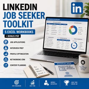 LinkedIn Job Seeker Toolkit | Job Application, Interview Prep, Profile Optimizer (Digital Download)