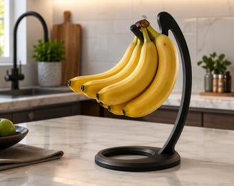 モダンなバナナホルダースタンド – バナナの傷を防ぎ、キッチンカウンターにエレガントにディスプレイできます