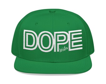Personalized DOPE Snapback Hat | Custom Name Hat | Unisex Green Streetwear Cap | DOPE Embroidered Hat | Gift for Creatives and Trendsetters