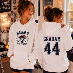 Briar U Hockey-hoodie geïnspireerd op College Hockey Romance | Graham 44-hoody | Sportief romantisch sweatshirt | Bookish cadeau hockeyfan