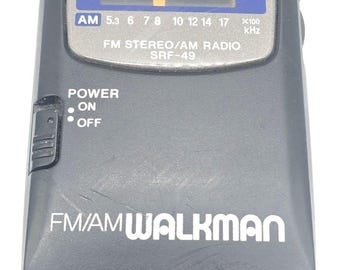 Sony Walkman SRF-49 UKW / MW Stereo Radio w / Gürtelclip getestet Funktioniert Vintage