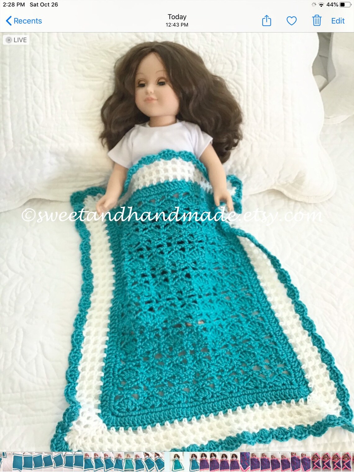 Doll Blanket Crochet Doll Blanket Teal White Doll Blanket Doll Etsy