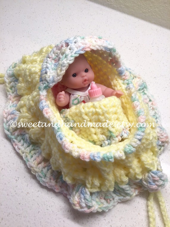 crochet doll cradle purse