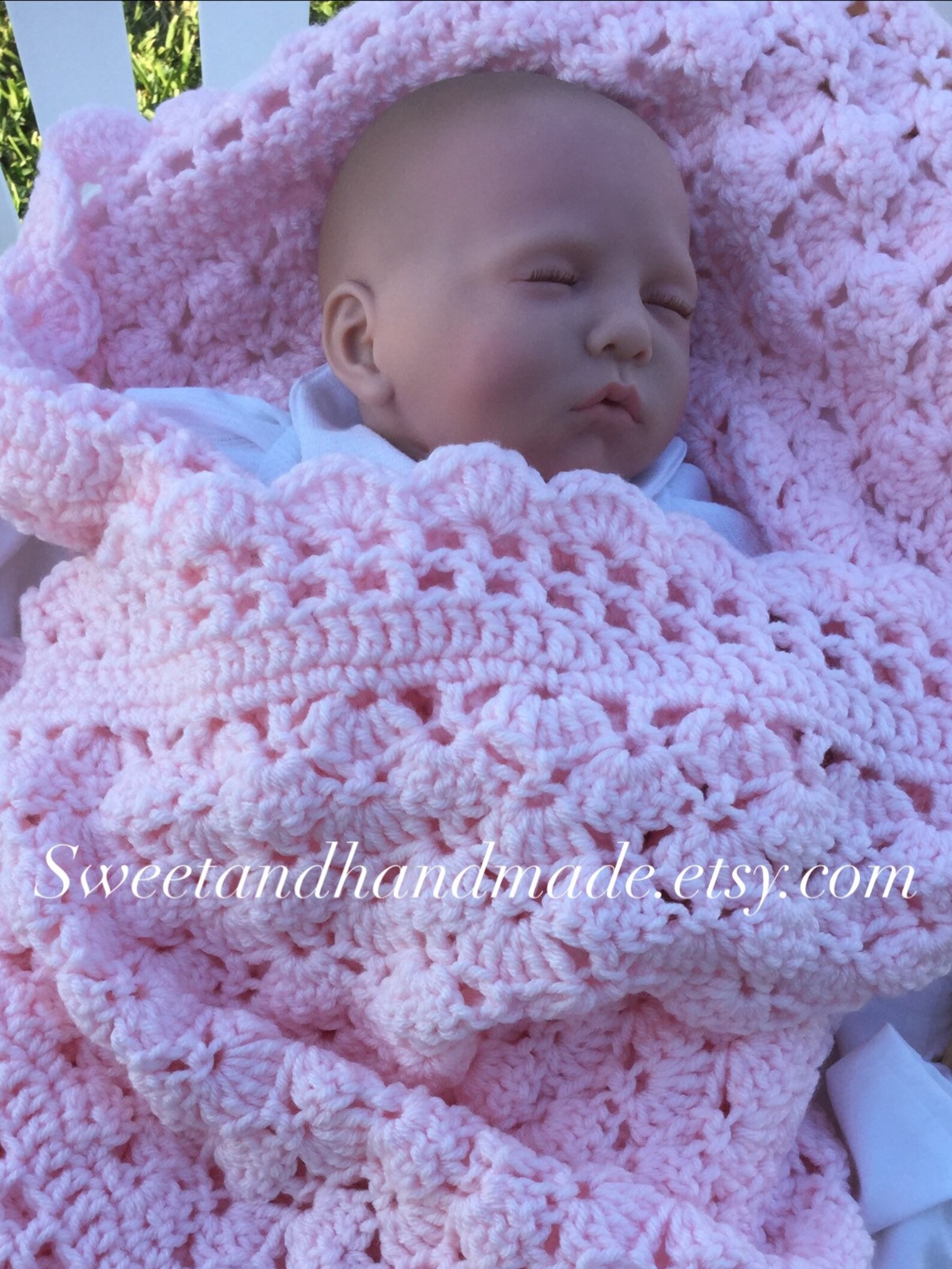 Crochet Baby Blanket Afghan Blanket Blanket Baby Shower Pink Baby