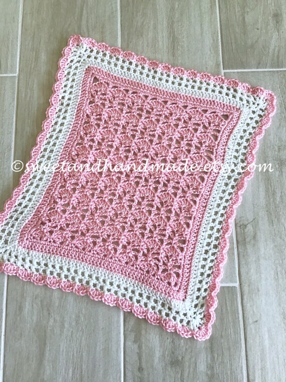 Doll Blanket Crochet Doll Blanket Pink White Doll Blanket Doll Blanket American Girl Ready To Ship 16x19 Inches Free Shipping