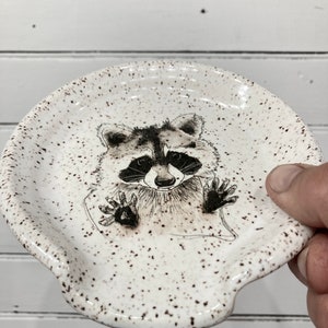 Raccoon spoon rest / soap dish / sponge holder, free shipping