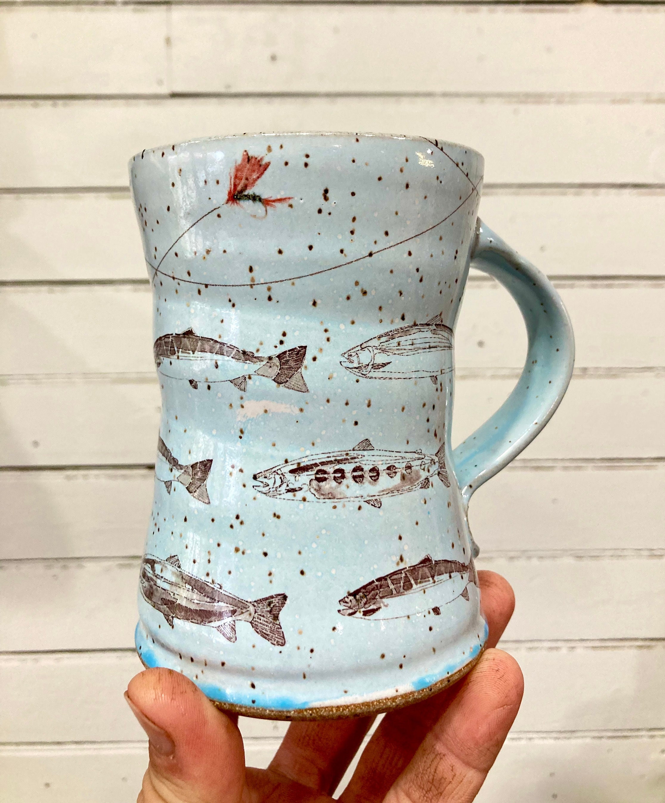 Trout, fly fishing mug, outdoorsman mug