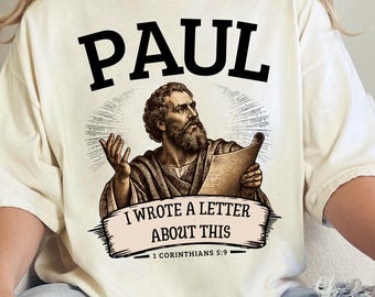 Ich habe einen Brief über dieses T-Shirt geschrieben | Illustration des Apostels Paulus | Christliches T-Shirt mit biblischem Humor