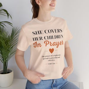 Christian Mom T-Shirt | Proverbs 31:25 Prayer Tee image 2