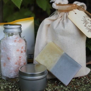 Winter Care Gift Set-Winter Frost Soap-Eucalyptus Candle-Winter Frost Bath Soak-Tea-Belle Savon Vermont image 5