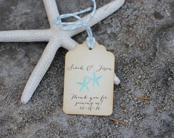 StarFish Favor Tags - Customized Starfish Favor Tags with Distressed Edges-  Belle Savon Vermont