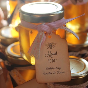 Mini Honey Favor With Wooden Dipper-Custom Hangtag or Label Available-Honey Favor image 2