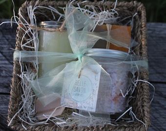 Seagrass Basket Deluxe Gift Set-Spa Set-Bridesmaid Gift-Maid of Honor-Mother of the Bride Gift -Belle Savon Vermont