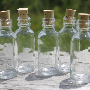 Tiny Flint Glass Bottles with Cork Tops-1oz and 2oz Belle Savon Vermont image 2