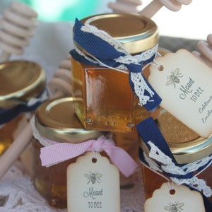 Mini Honey Favor With Wooden Dipper-Custom Hangtag or Label Available-Honey Favor image 4