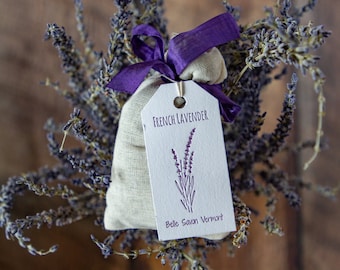 French Lavender Sachets with Letterpress Hangtag-Favors-Gifts-Home Care- Belle Savon Vermont