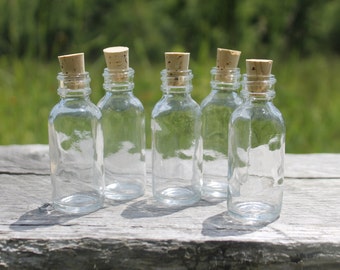 Tiny Flint Glass Bottles with Cork Tops-1oz and 2oz - Belle Savon Vermont