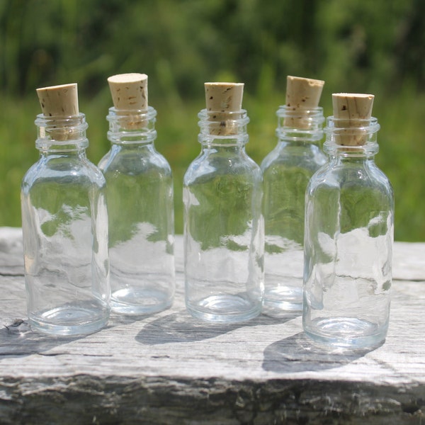 Tiny Flint Glass Bottles with Cork Tops-1oz and 2oz - Belle Savon Vermont