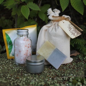Winter Care Gift Set-Winter Frost Soap-Eucalyptus Candle-Winter Frost Bath Soak-Tea-Belle Savon Vermont image 3