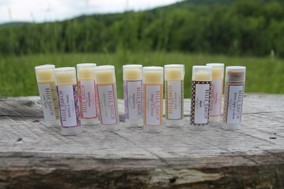 All Natural Lip Balm-Favors-Gifts-Maple,Boysenberry, Chai, Pumpkin,Pomegranate-Belle Savon Vermont Il_570xn