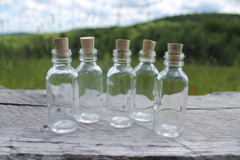 Tiny Flint Glass Bottles with Cork Tops-1oz and 2oz Belle Savon Vermont image 3