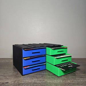 Card Game Storage Caddy | Stackable 6-Drawer Organizer For Game Room | Customizable Units, Holding Playing Cards, Boxes, TCG, & Accessories