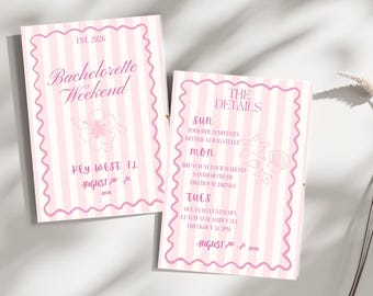 Custom Bachelorette Weekend Itinerary: Beach Themed Canva Template