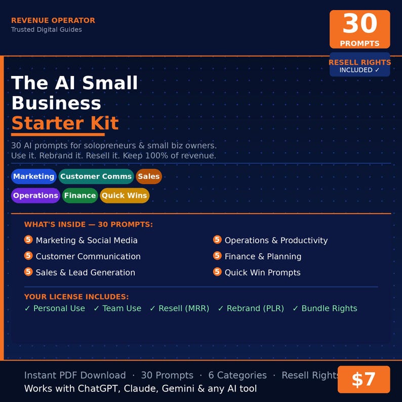 Preguntas de IA para pequeñas empresas / 30 preguntas interactivas de ChatGPT/Claude para emprendedores individuales y autónomos (descarga en PDF) imagen 7