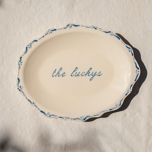 Personalized Ceramic Platter | Hand Painted Border | Wedding Gift | Anniversary Gift | Heirloom Platter