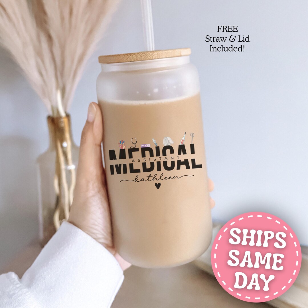 Personalized Medical Assistant Glass Cup Custom Ma Cup Medical ...