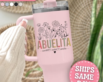 Abuelita Tumbler Personalized Abuelita 40oz Tumbler with Handle Custom Abuelita Gifts for Abuelita Cup Abuelita Travel Mug 40 oz