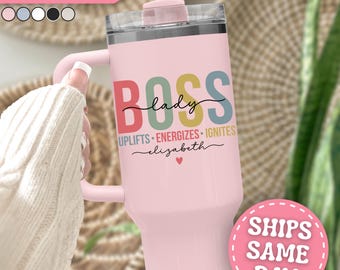 Boss Lady Tumbler Personalized Boss Lady 40oz Tumbler with Handle Custom Boss Lady Gifts for Women Boss Lady Cup Boss Lady Travel Mug 40 oz