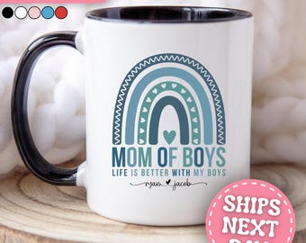 Personalized Mom of Boys Mug Custom Mom of Boys Coffee Mug Mom of Boys Coffee Cup Mom of Boys Gifts for Mom of Boys Cup Mom of Boys Mug Gift