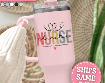 Nurse Educator Tumbler Personalized Nurse Educator 40oz Tumbler with Handle Custom Nurse Educator Gifts for Nurse Educator Cup Travel Mug
