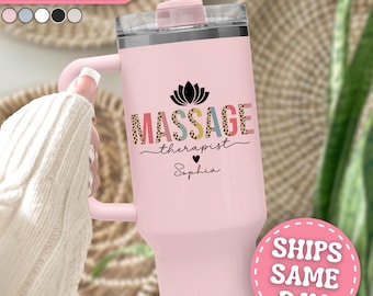 Massage Therapist Tumbler Personalized Massage Therapist 40oz Tumbler with Handle Custom Massage Therapist Gifts for Massage Therapist Cup