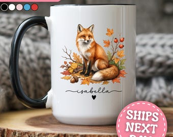 Personalized Fox Mug Custom Fox Coffee Mug Fox Coffee Cup Fox Gifts for Women Fox Lover Gifts Fox Cup Fox Mug Gift