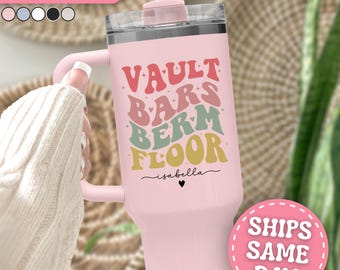 Gymnastics Tumbler Personalized Gymnastics 40oz Tumbler with Handle Custom Gymnastics Gifts for Gymnastics Team Gymnast Cup Gymnast Tumbler