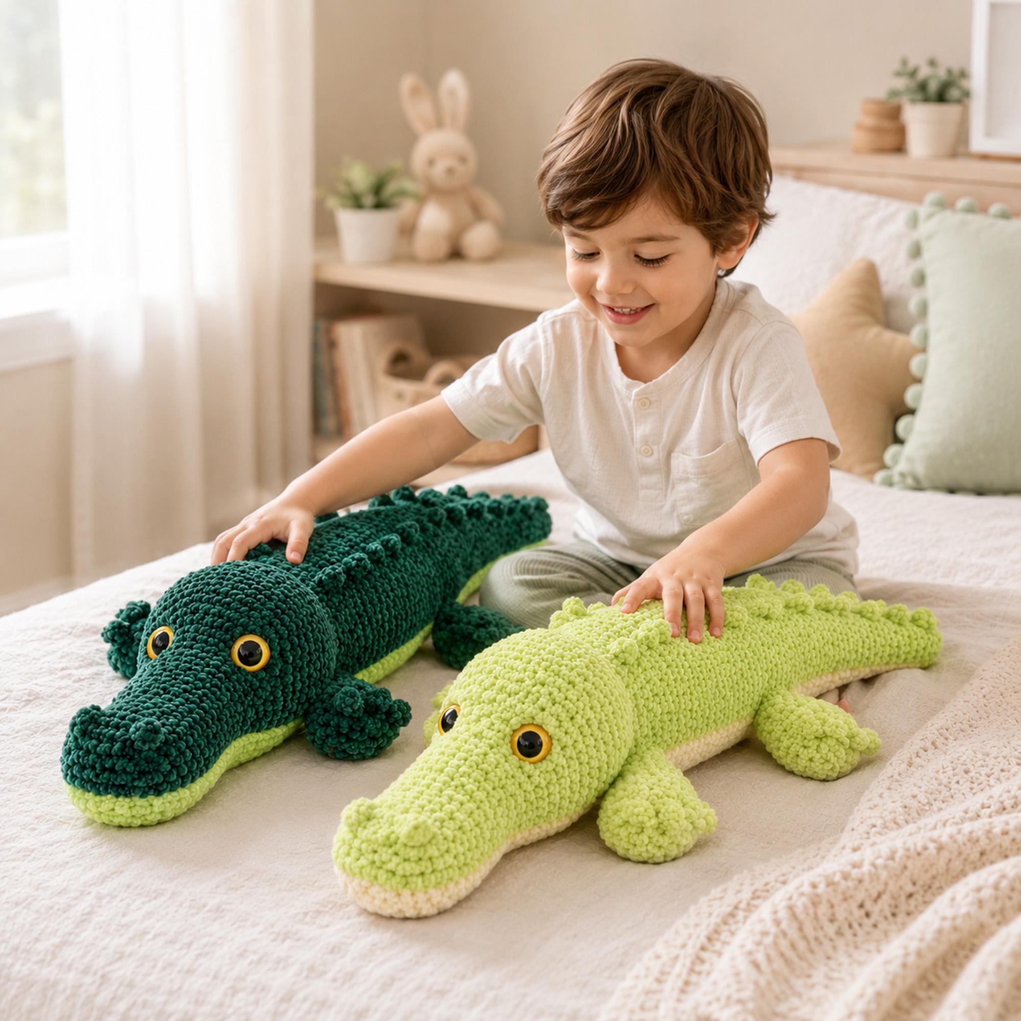 30 Alligator Crochet Patterns for Handmade Gifts, Nursery Decor, and Playful Amigurumi 29 Large Reptile Plush Alligator Pattern