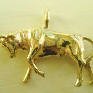 Taurus Zodiac Sign 14 Karat Gold Pendant