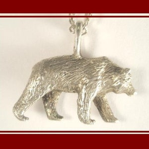 Sterling silver Grizzly Bear pendant