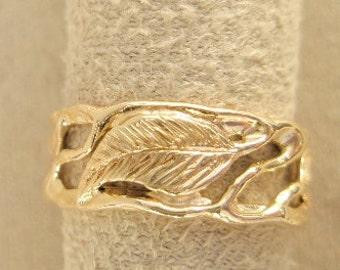 14 karat gold leaf and vine band